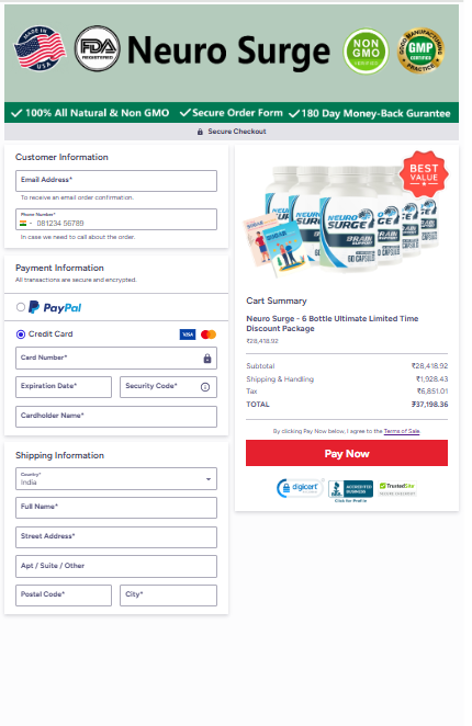 Neuro Surge order page